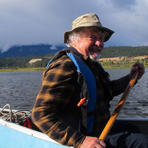 On the Columbia River by Canoe, Barry Moore in his favourite place
